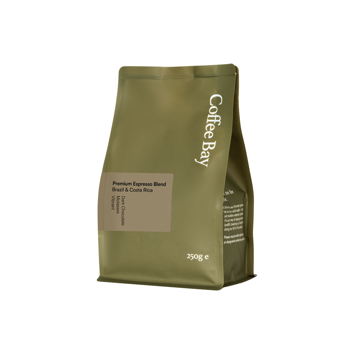 Brazilian and Costa Rica 80/20 wholesale coffee beans bag angled view | Coffee Bay UK