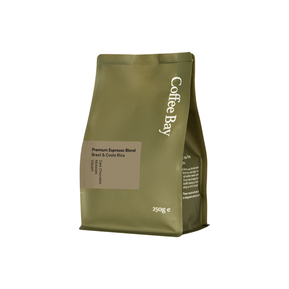 Brazilian and Costa Rica 80/20 wholesale coffee beans bag angled view | Coffee Bay UK