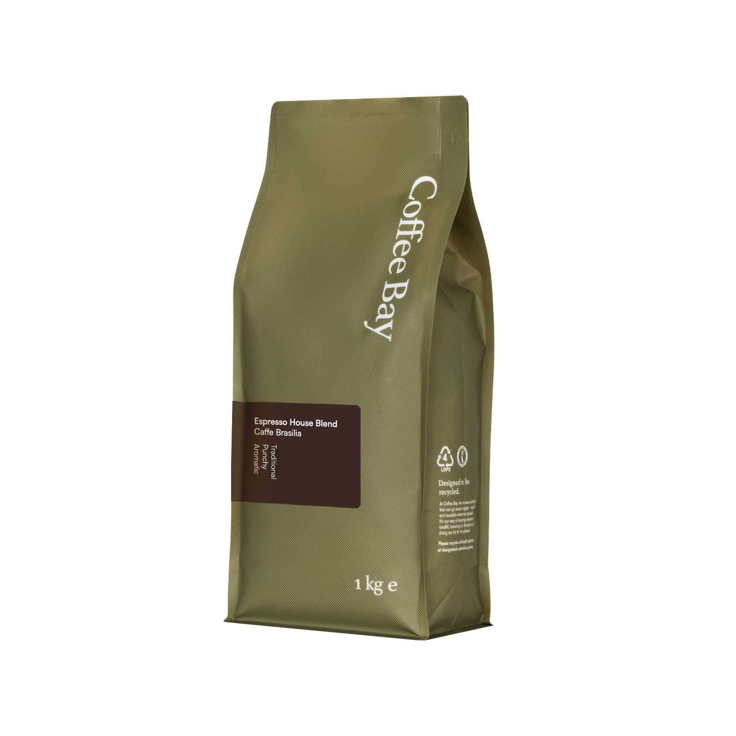 Caffe Brasilia wholesale coffee beans bag angled view | Coffee Bay UK