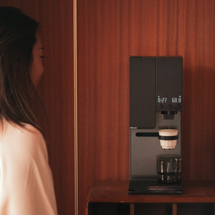 xBloom Studio Midnight Black coffee machine lifestyle image | Coffee Bay UK