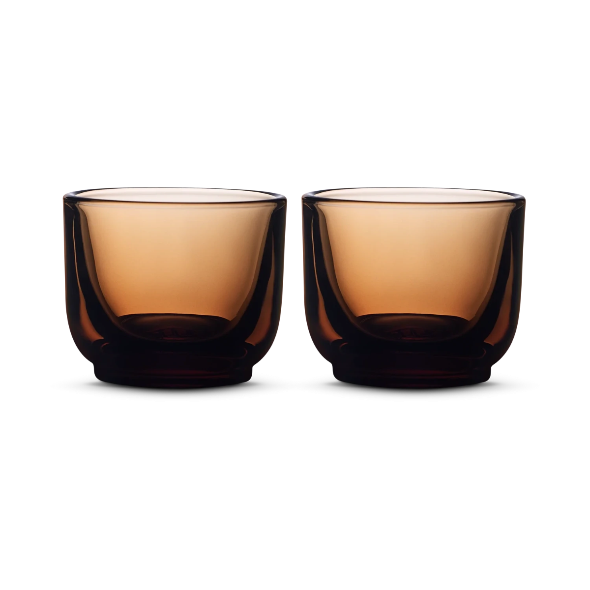 Fellow Pirch amber cortado glasses 4.5oz 133ml set