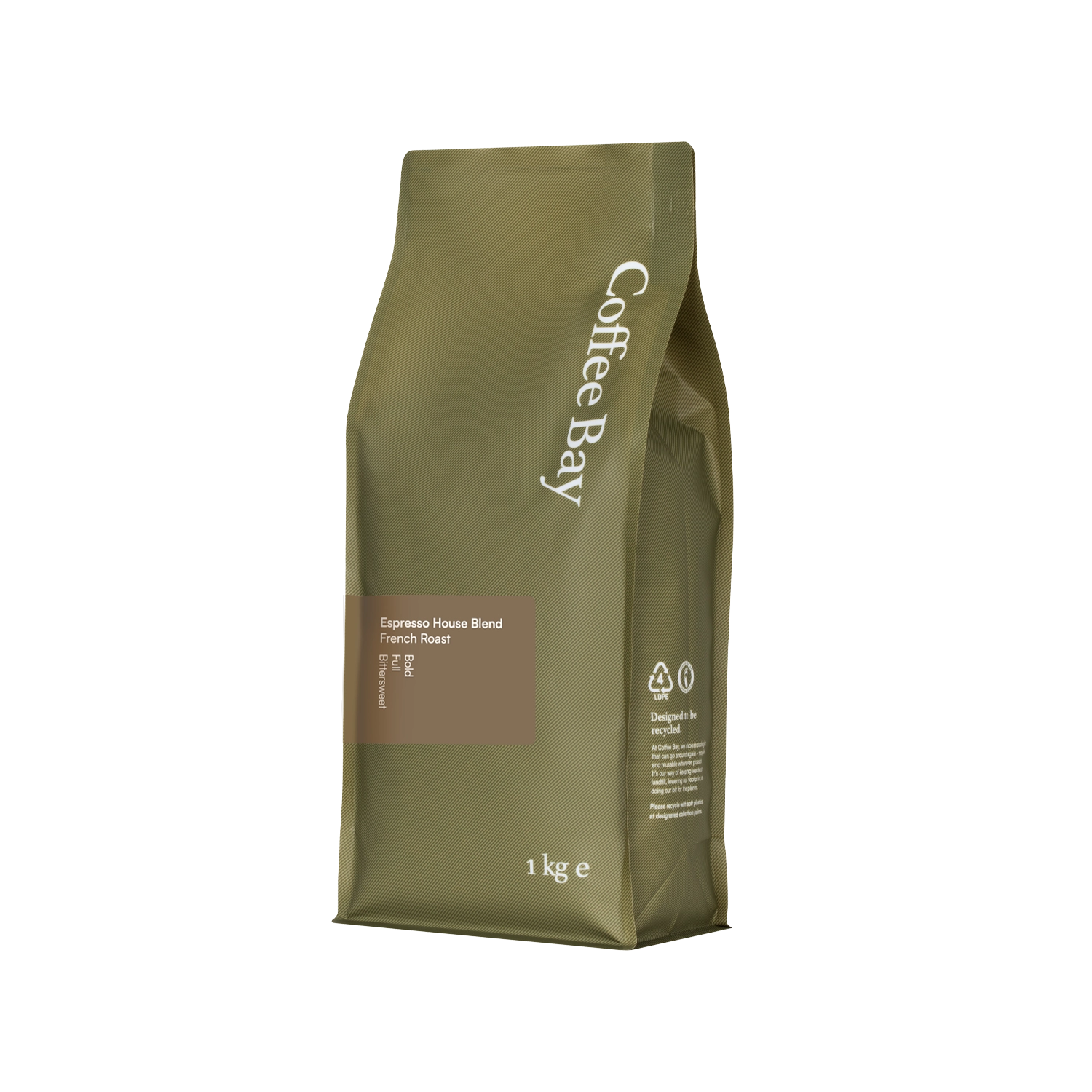 French Roast wholesale coffee beans bag angled view | Coffee Bay UK