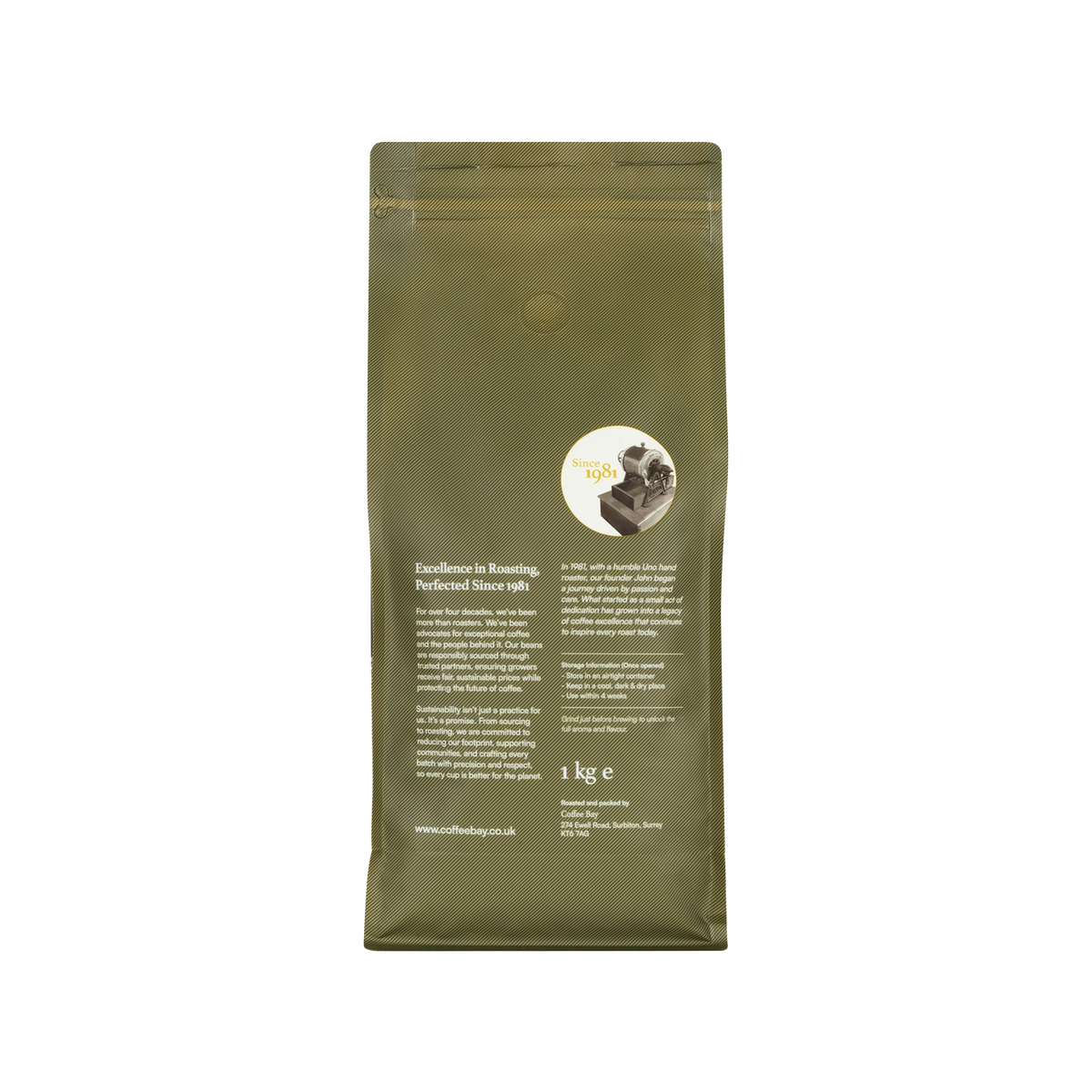 Ethiopian Sidamo wholesale coffee beans pack rear view | Coffee Bay UK