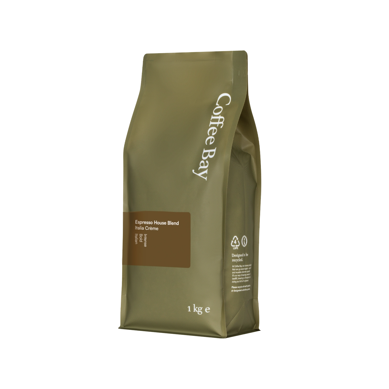 Italia Crème wholesale coffee beans bag angled view | Coffee Bay UK