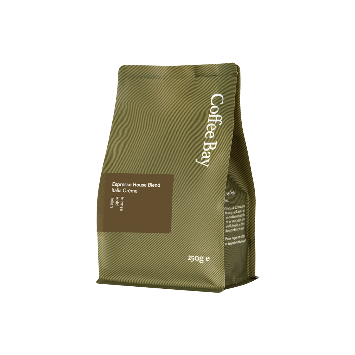 Italia Crème wholesale coffee beans bag angled view | Coffee Bay UK