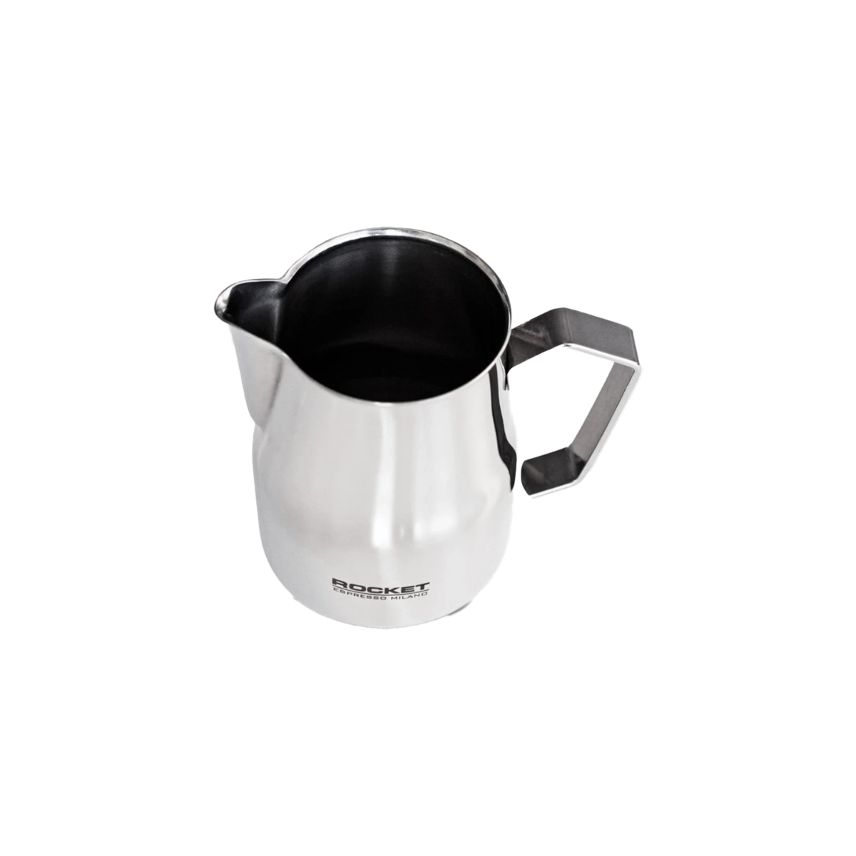 Rocket milk frothing jug angled view | Coffee Bay UK