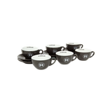 Rocket x 6 Grey Cappuccino Cup and Saucer