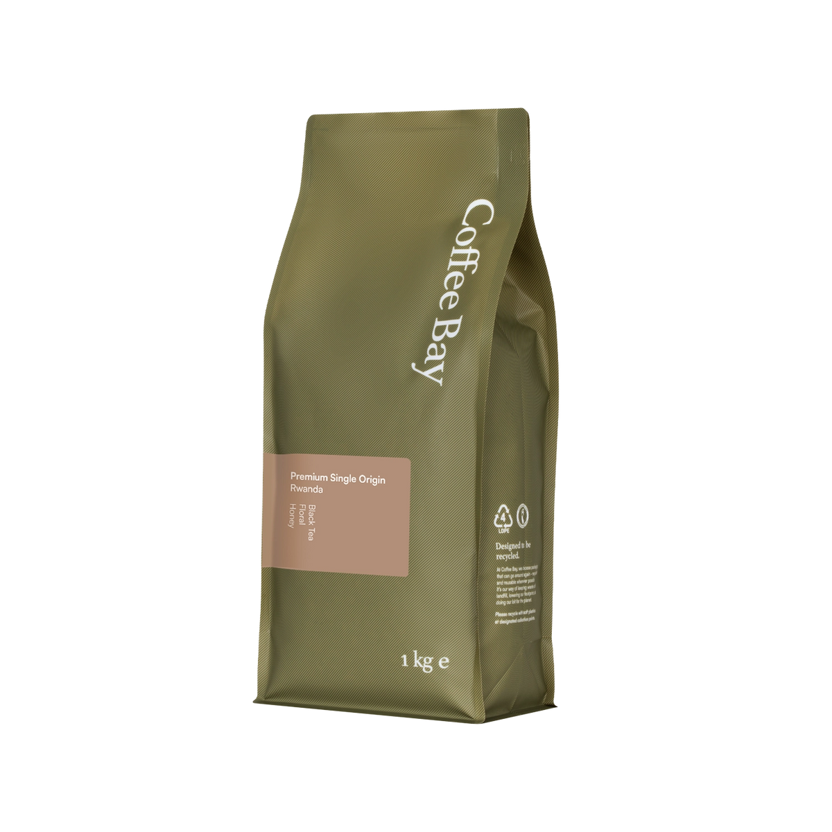 Rwanda wholesale coffee beans bag angled view | Coffee Bay UK