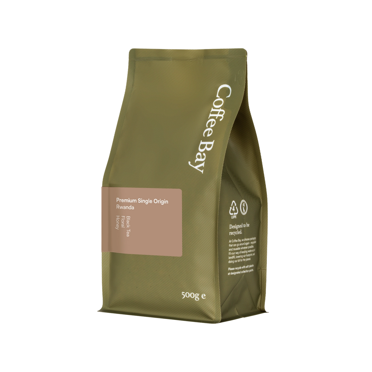 Rwanda wholesale coffee beans bag angled view | Coffee Bay UK