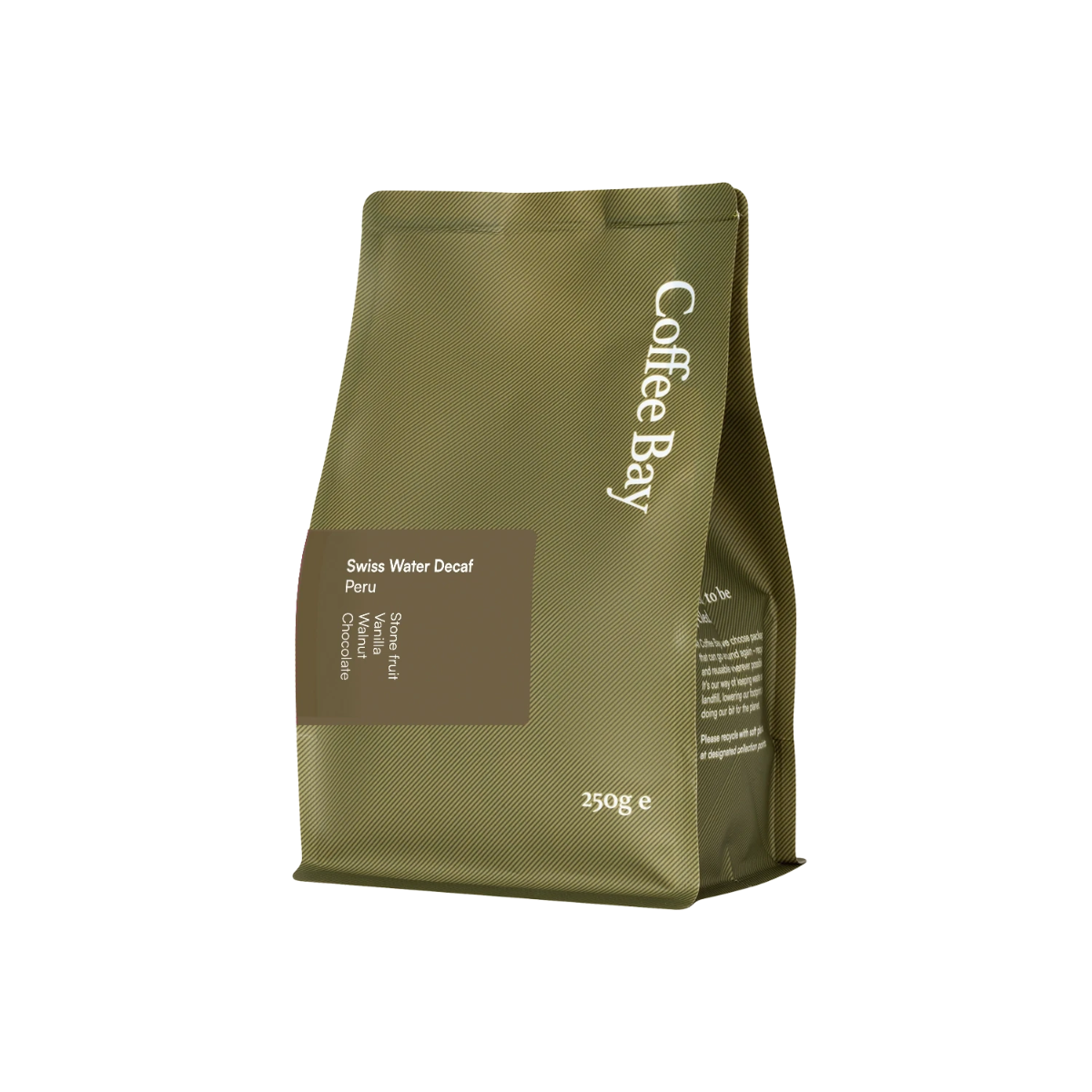 Swiss Water Decaf wholesale coffee beans bag angled view | Coffee Bay UK