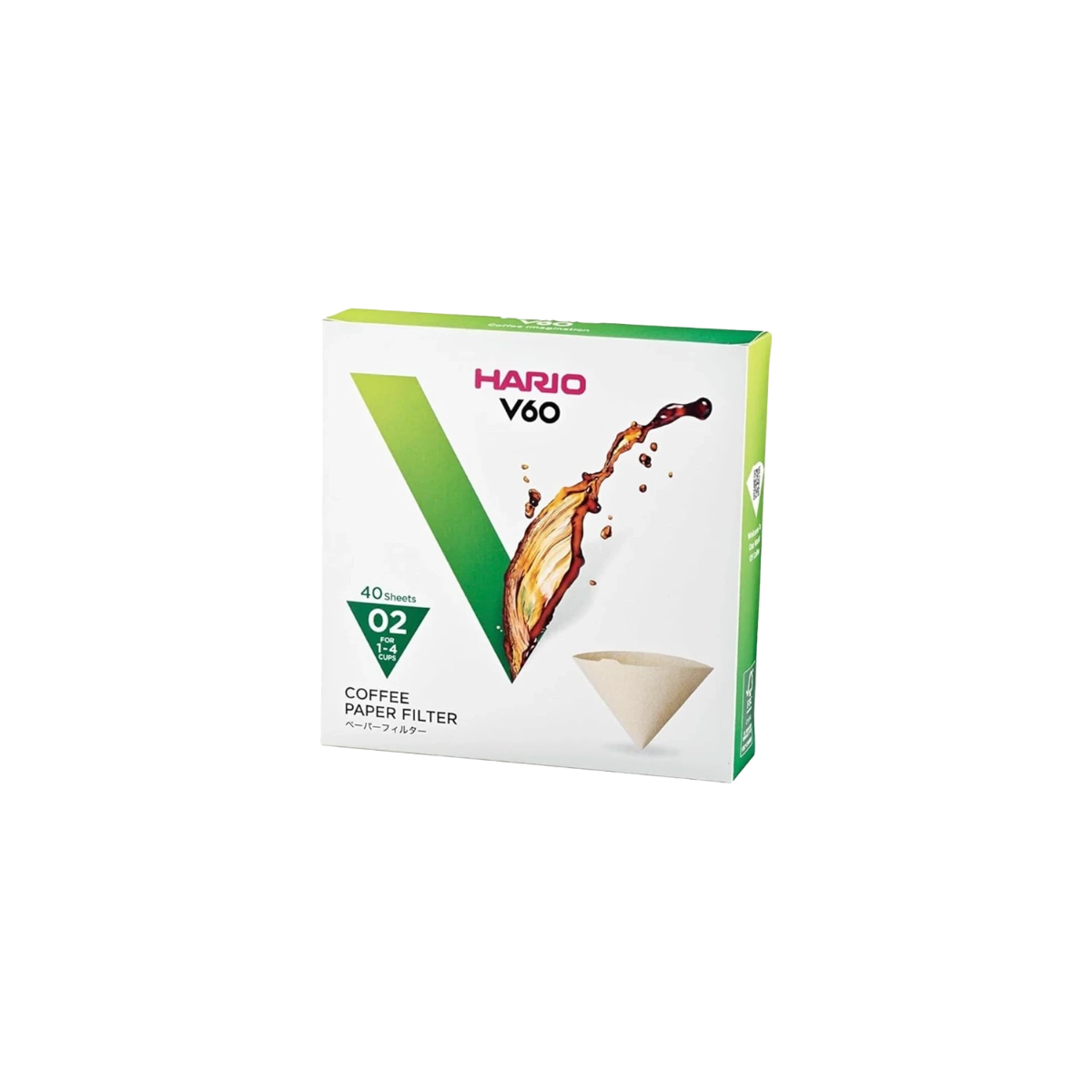 Hario V60 02 unbleached coffee filter papers pack of 40 | Coffee Bay UK