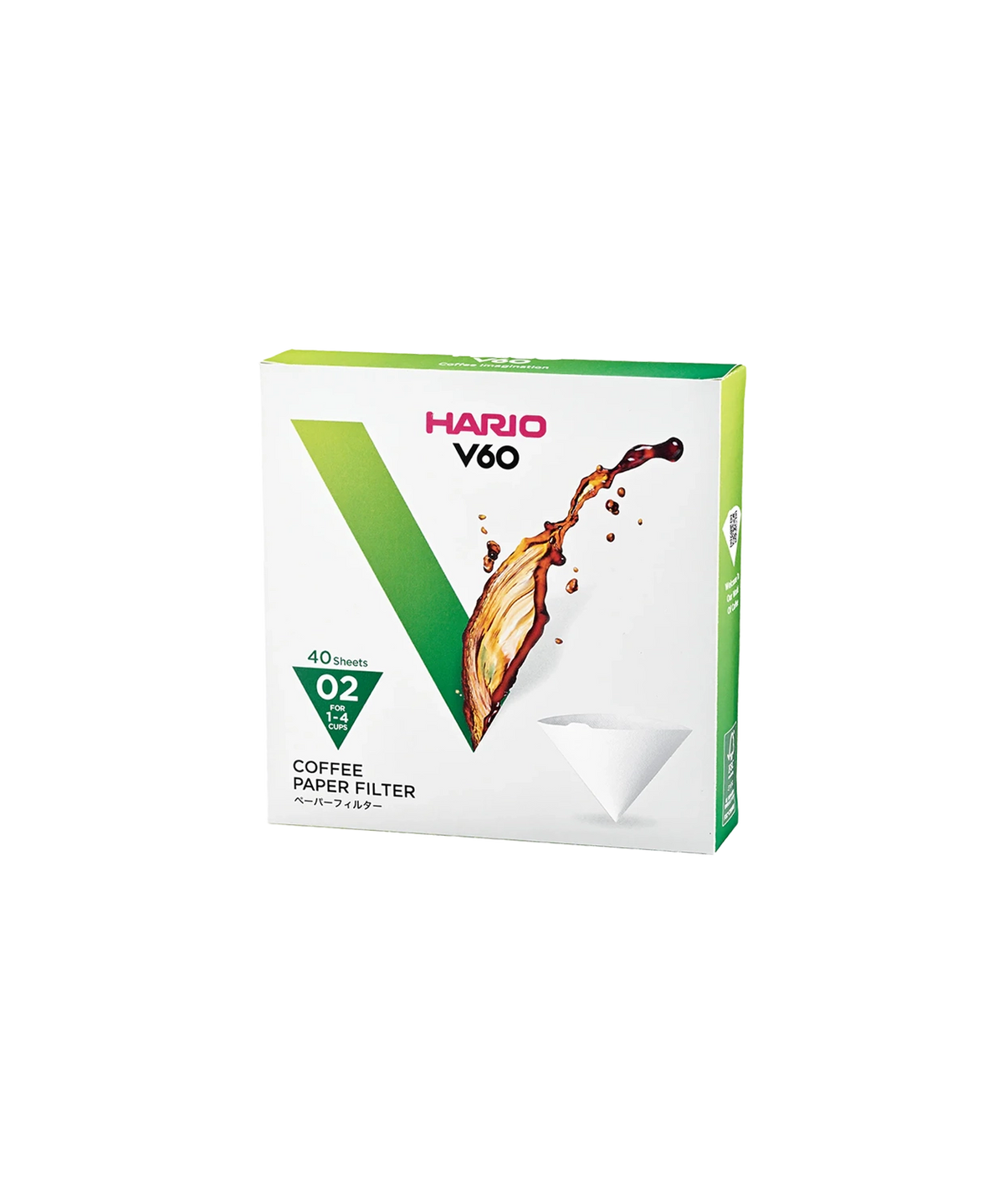 Hario V60 white paper coffee filters 40 pack | Coffee Bay UK