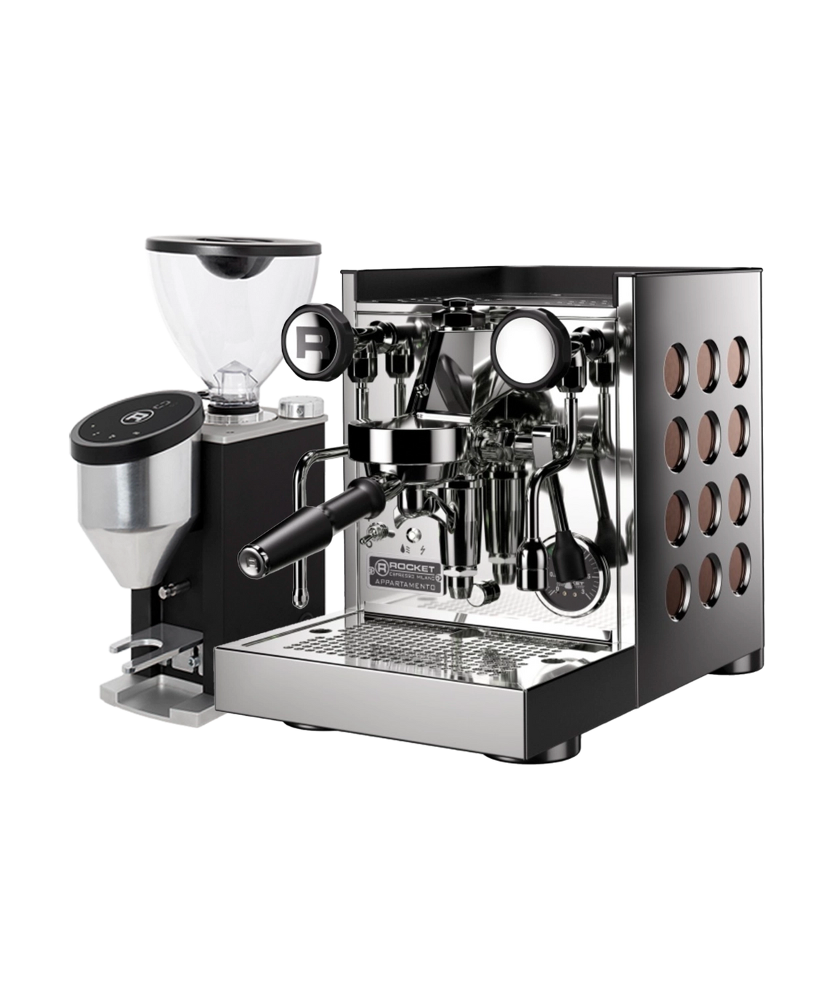 Rocket Appartamento TCA espresso machine and coffee grinder bundle | Coffee Bay UK