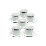 Rocket 6 x Flat White Cup / Saucer 15cl