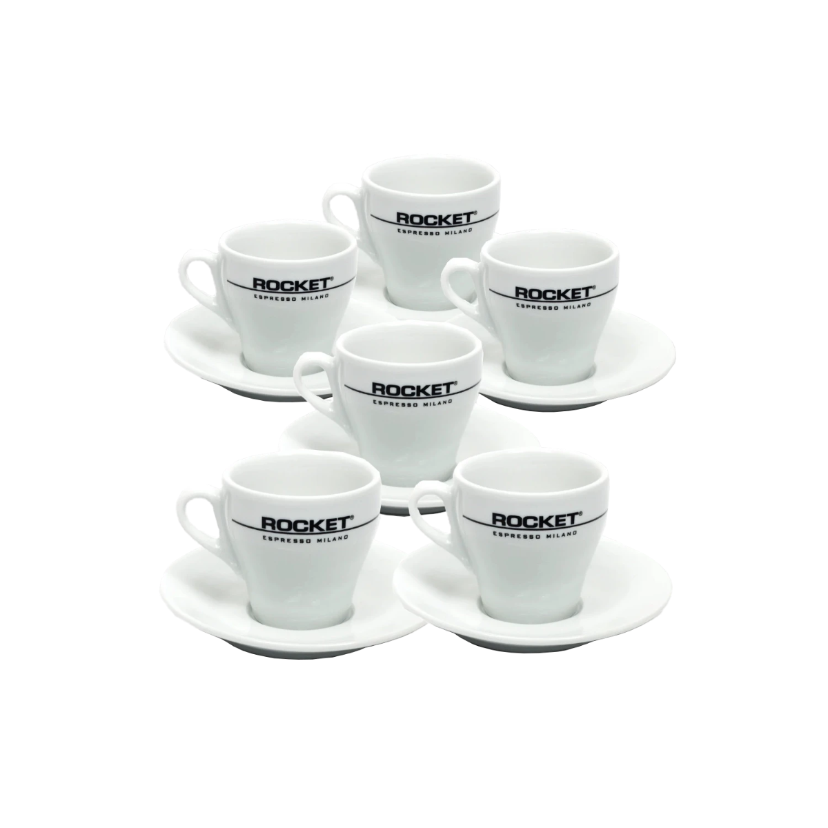 Rocket set of 6 flat white cups and saucers 18cl | Coffee Bay UK