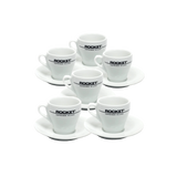 Rocket 6 x Flat White Cup & Saucer 18cl