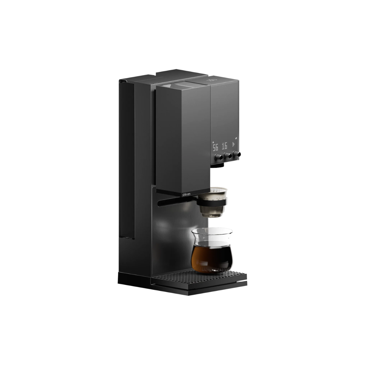 xBloom Studio Midnight Black coffee machine angled view